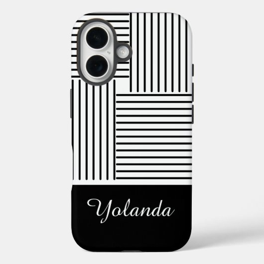 Black Stripes with Name  Case-Mate iPhoneケース (裏面)