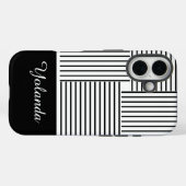 Black Stripes with Name  Case-Mate iPhoneケース (裏面 (横))