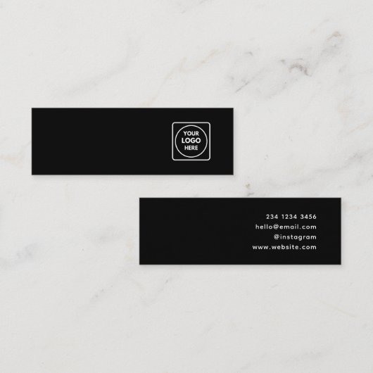 Black Stud Earring Display Card | Custom Logo  スキニー名刺 (正面/裏面)