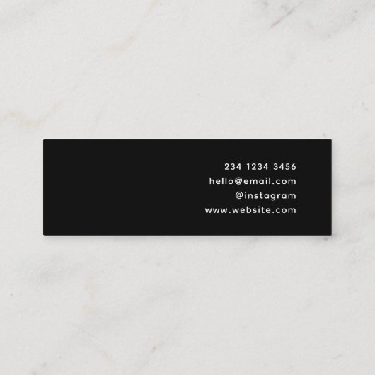 Black Stud Earring Display Card | Custom Logo  スキニー名刺 (裏面)