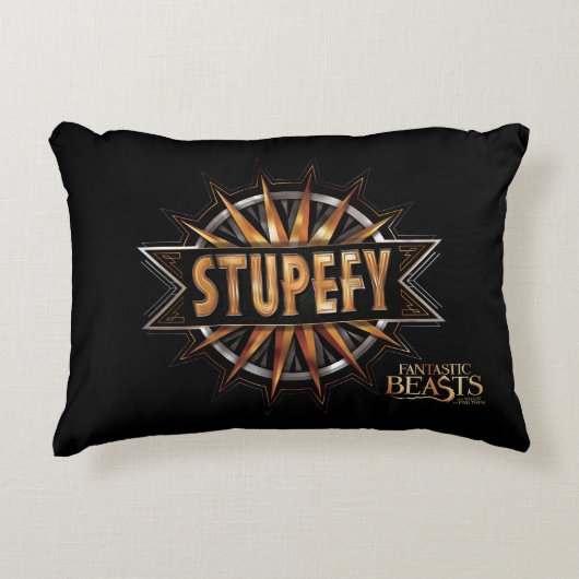 Black & Stupefy Spellグラフィック アクセントクッション (正面)