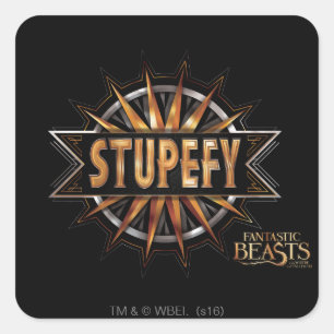 Black & Stupefy Spellグラフィック スクエアシール