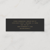 Black Stylish Makeup Artist Beauty Salon Photo スキニー名刺 (裏面)