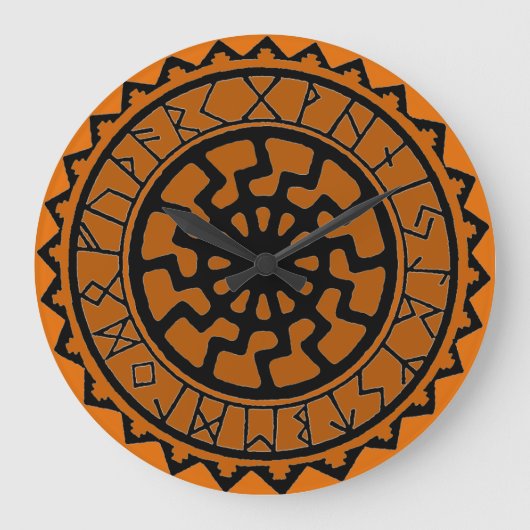 Black Sun Wall Clock 10 3/4インチ直径 ラージ壁時計 (正面)