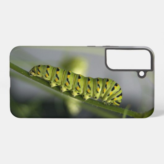 Black swallowtail caterpillar (parsleyworm) on Dil Samsung Galaxyケース (裏面横)