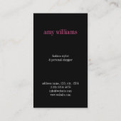 Black swan beauty style fashion elegant visit card 名刺 (裏面)
