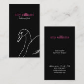 Black swan beauty style fashion elegant visit card 名刺 (正面/裏面)