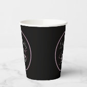 Black Sweet 16 Pink & White Script Paper cup 紙コップ (左)
