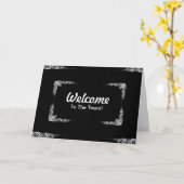 Black Swirlパーソナライズされたようこ縁どそ! カード (黄色い花)