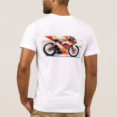 Black t-shirt with a bold motorcycle design. tシャツ (裏面)