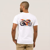 Black t-shirt with a bold motorcycle design. tシャツ (裏面フル)