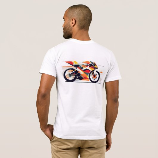 Black t-shirt with a bold motorcycle design. tシャツ (裏面フル)