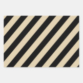Black, Tan, and White Chevron & Bold Stripe ラッピングペーパーシート (正面3)