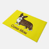 Black Tan Brindle Cardigan Welsh Corgi Mom Dog Lov ドアマット (アングル)