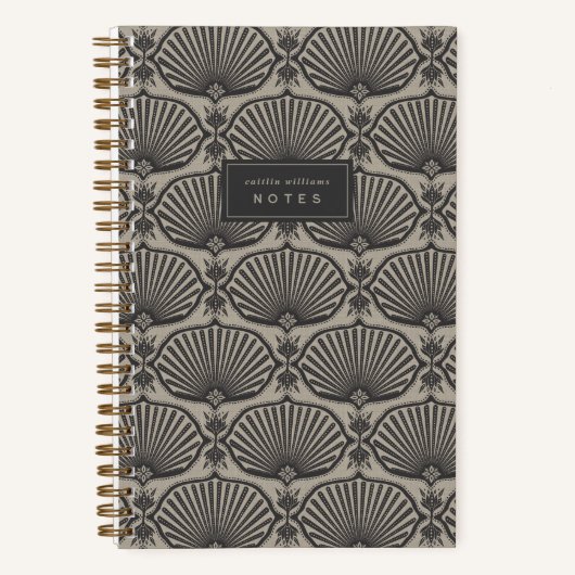 Black & Tan | Deco Fans Personalized Notebook ノートブック (正面)