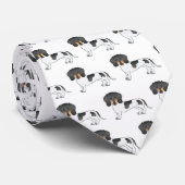 Black & Tan Pied Short Hair Dachshund Dog Pattern ネクタイ (ロール)
