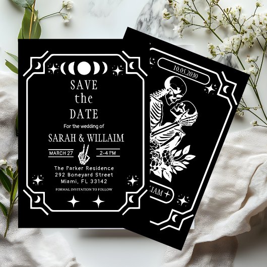 black tarot Goth save the date wedding Invitation 招待状