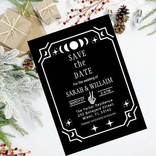 black tarot Goth save the date wedding Invitation 招待状