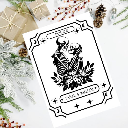 Black tarot Goth save the date wedding Invitation 招待状