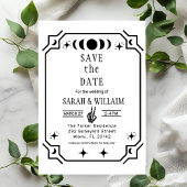 Black tarot Goth save the date wedding Invitation 招待状