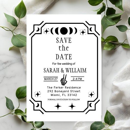 Black tarot Goth save the date wedding Invitation 招待状
