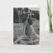 Black Tassel Senior Photo High School Graduation  サンキューカード (正面)