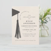 Black Tassel Senior Photo High School Graduation  招待状 (スタンド正面)