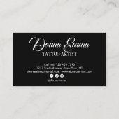 Black Tattoo artists photo script typography 名刺 (裏面)