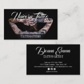 Black Tattoo artists photo script typography 名刺 (正面/裏面)