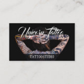 Black Tattoo artists photo script typography 名刺 (正面)