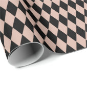 Black & Tea Rose Harlequin Diamonds ラッピングペーパー (ロールコーナー)