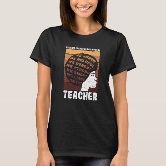 Black Teacher Educator African American Black Hist Tシャツ (正面)
