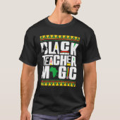 Black Teacher Magic Afro African Black History Mon Tシャツ (正面)