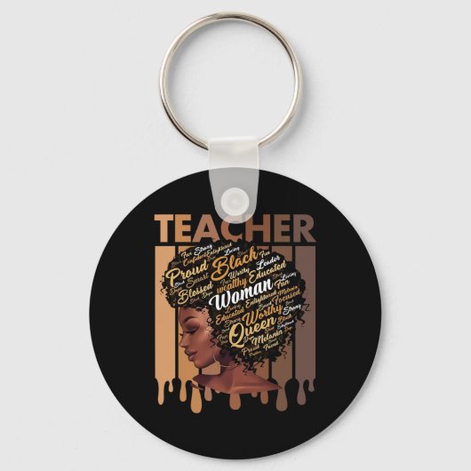 Black Teacher Magic Black History Education Melani キーホルダー (正面)