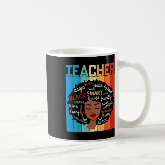 Black Teacher Magic Black History Education Melani コーヒーマグカップ (右)