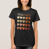 Black Teacher Magic Melanin Hearts Black History M Tシャツ (正面)