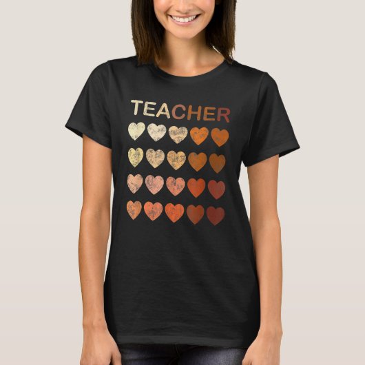 Black Teacher Magic Melanin Hearts Black History M Tシャツ (正面)
