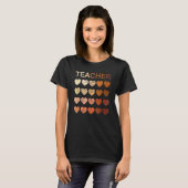 Black Teacher Melanin Hearts Women Black History M Tシャツ (正面フル)