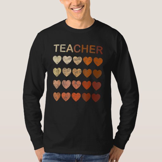 Black Teacher Melanin Hearts Women Black History M Tシャツ (正面)