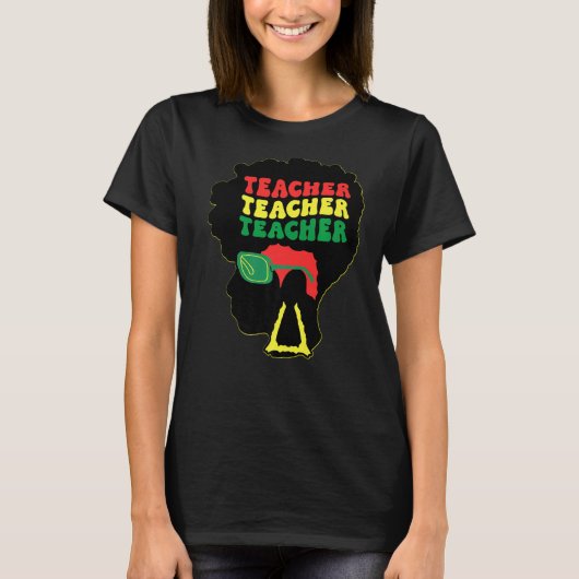 Black Teacher Queens Melanin Women Sista Teachers  Tシャツ (正面)