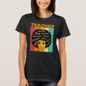 Black Teacher Smart African American Educator Afro Tシャツ (正面)