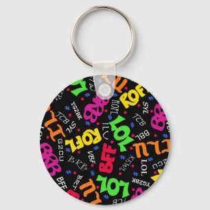 Black Text Art Symbols Abbreviations キーホルダー