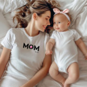 Black Text Established Mom Double Heart T-Shirt Tシャツ