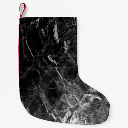Black texture background stone スモールクリスマスストッキング (正面)