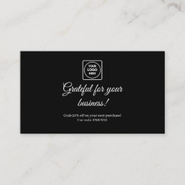 Black Thank You Card | Modern Custom Business card 割引カード