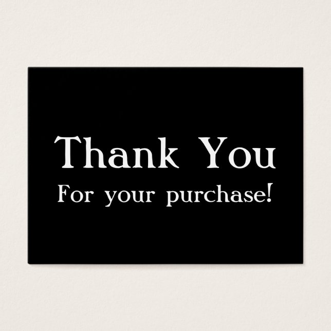 Black Thank You For Your Purchase Card (正面)