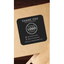 Black Thank You Supporting Small Business Logo