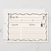 Black Thats Amore Bridal Shower Recipe Card 招待状 (正面)