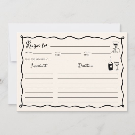 Black Thats Amore Bridal Shower Recipe Card 招待状 (正面)