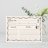 Black Thats Amore Bridal Shower Recipe Card 招待状 (スタンド正面)
